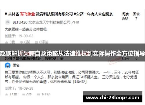 赵鹏解析欠薪自救策略从法律维权到实际操作全方位指导 赵鹏解析欠薪自救策略从法律维权到实际操作全方位指导